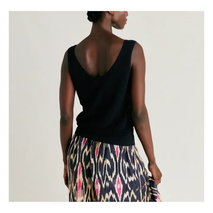 Momoni Top Luccia Maille Métallisé | Bleu nuit