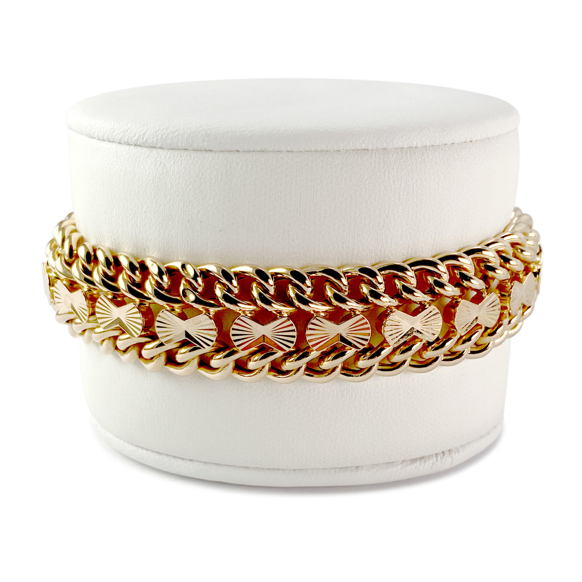 Bracelet d'occasion or 750 jaune 19 cm maille fantaisie
