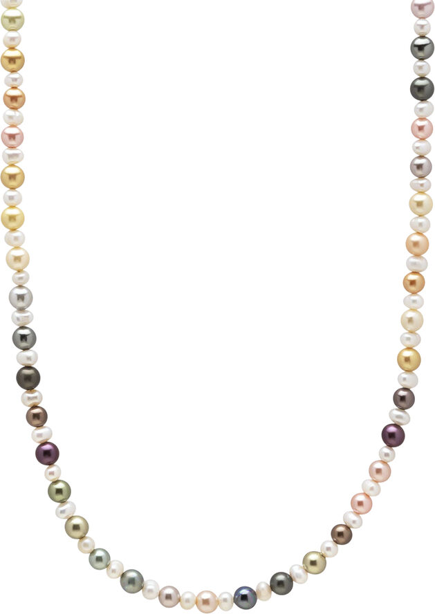 Nialaya Mini Pastel Pearl Necklace Multi