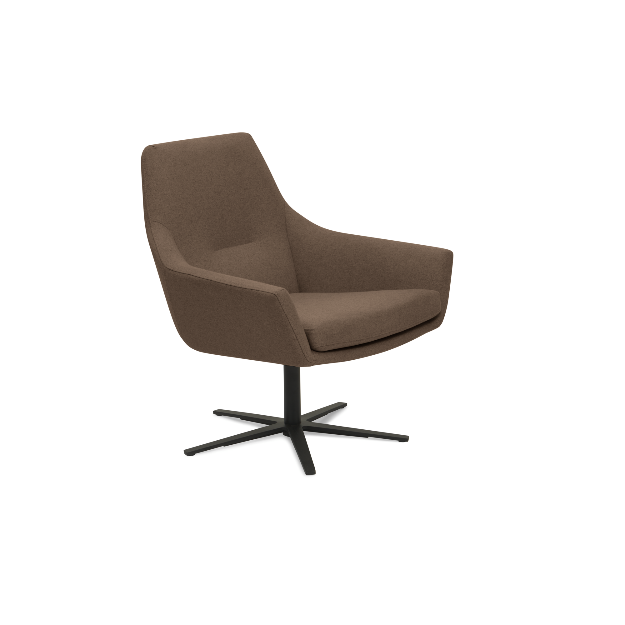 Loods 5 Design fauteuil Dunk Stof: Facet Shitake 124 | Frame Zwart