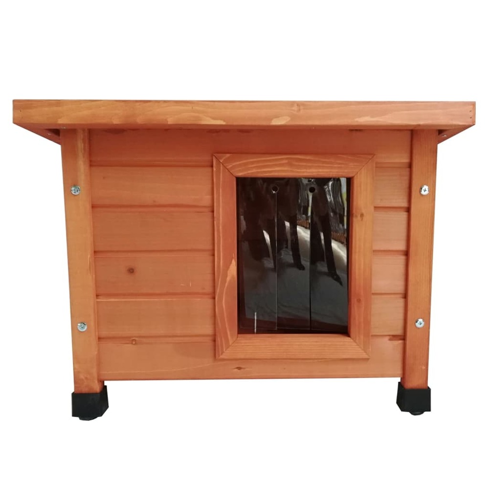 Maison pour chat d'extérieur xl 68,5x54x51,5 cm bois marron
