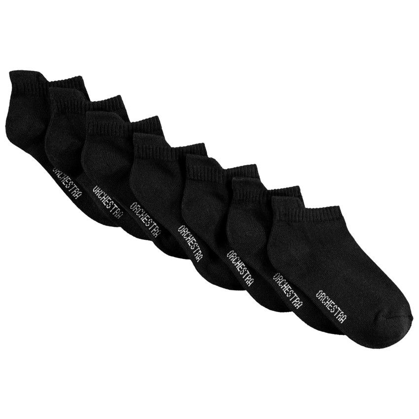 Lot de 7 paires de chaussettes courtes unies - Noir