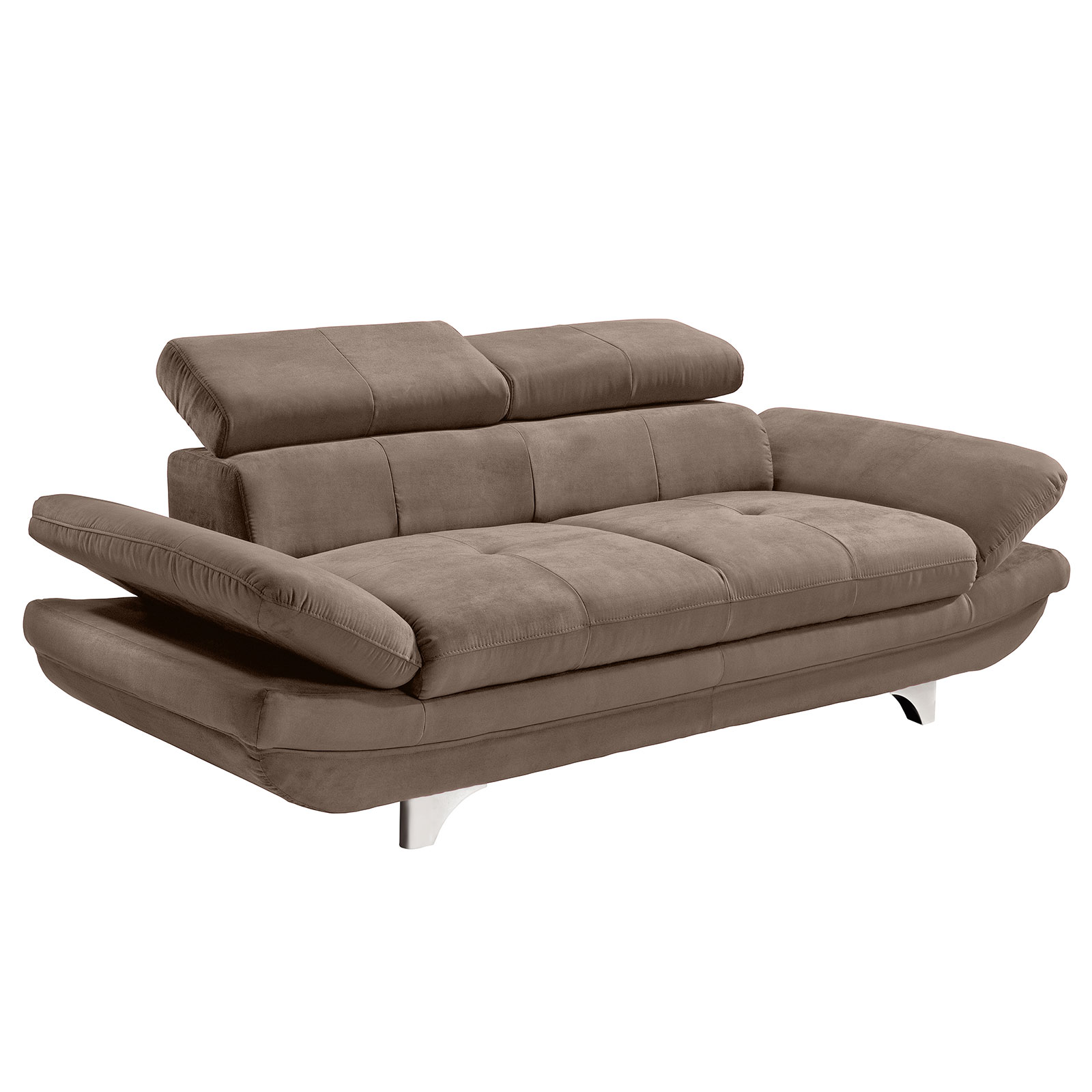 2-Sitzer Sofa - braun - mit Armlehnenverstellung