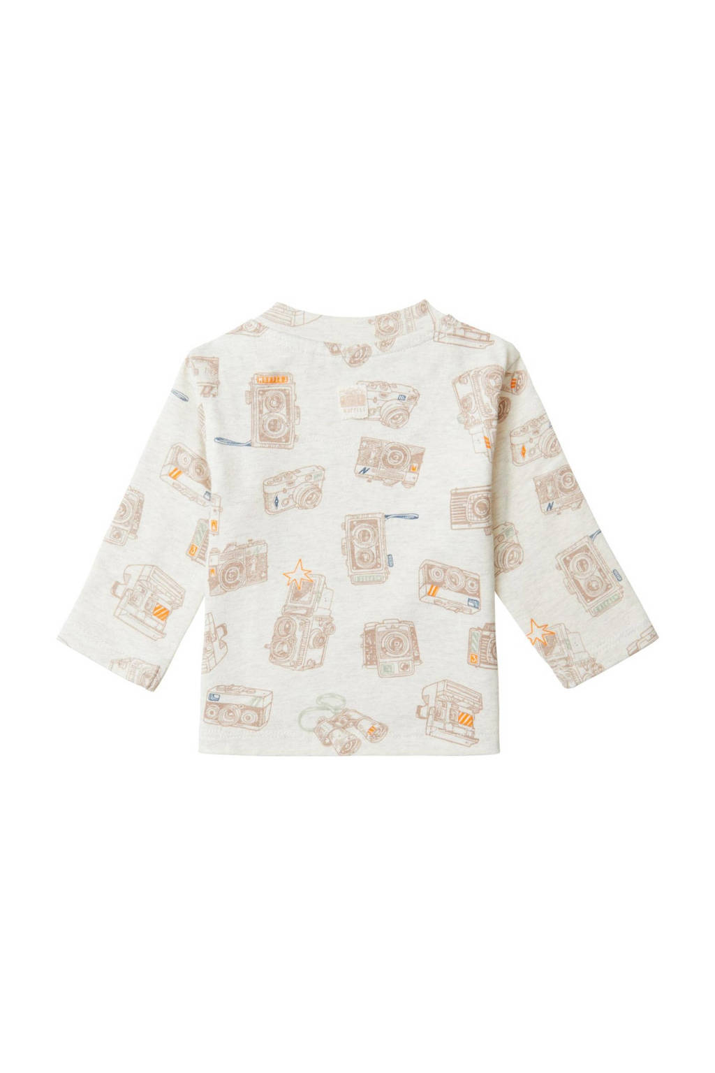 Noppies baby longsleeve Baxton met all over print beige