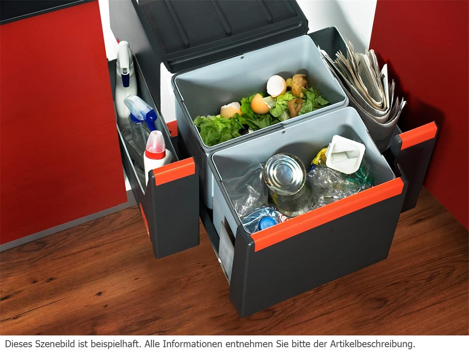 Franke Kitchen Systems Sorter von Abfällen Cube 40 134.0039.332, 34,8 x 33,5 x 40,7 cm, Schwarz