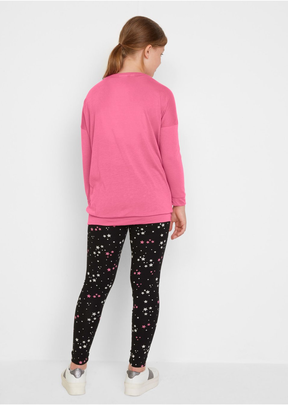 T-shirt long fille + legging (Ens. 2 pces.)