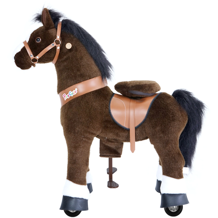 PonyCycle® Dark brown mit Bremse und Sound - groß