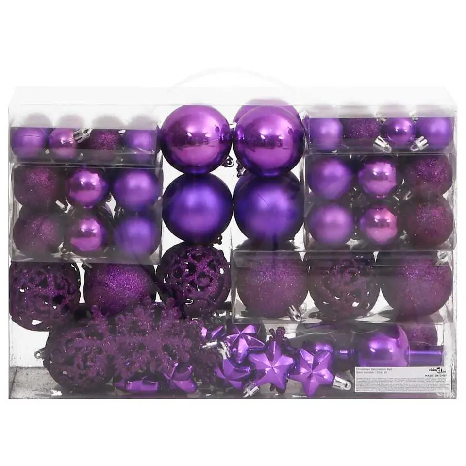 vidaXL - Kerstballenset - Paars - Polystyreen