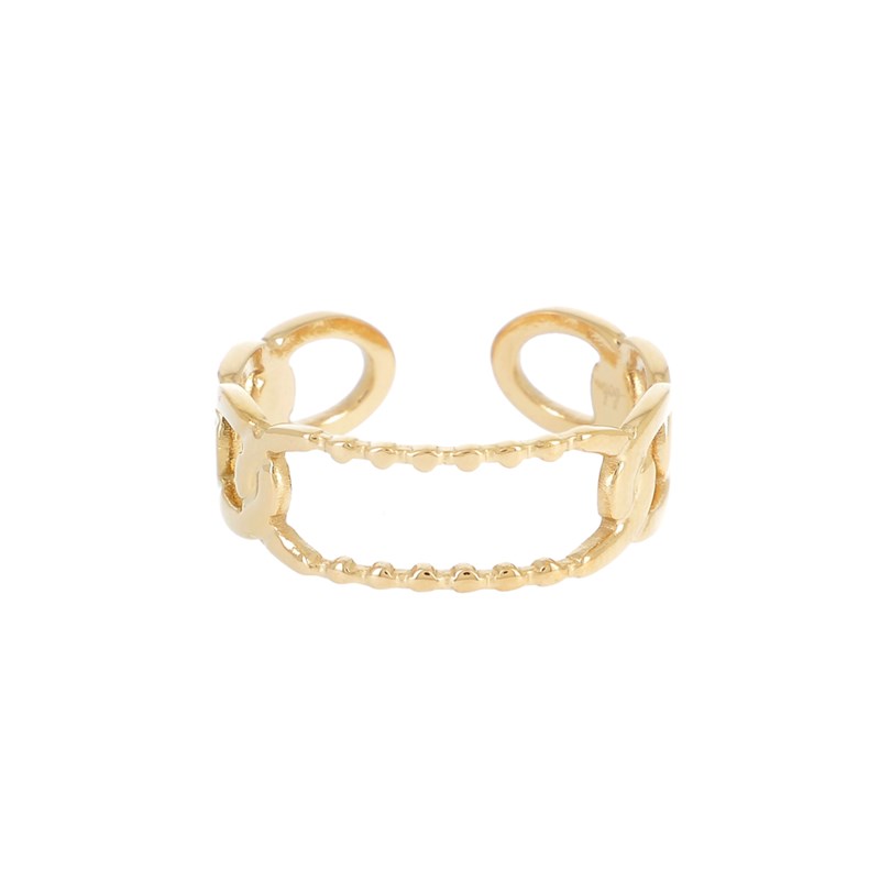 Bague ajustable en acier dorée