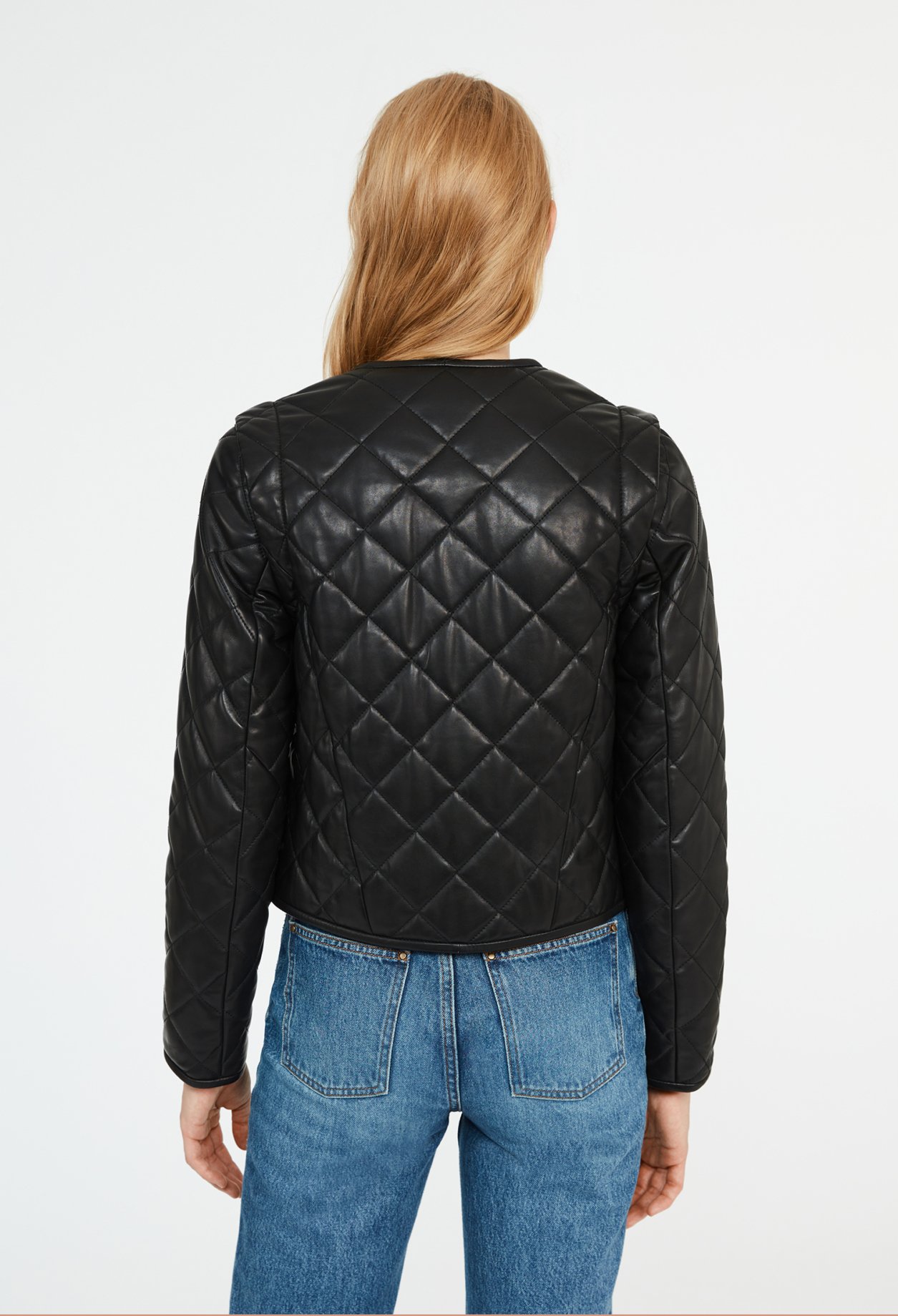 Blouson matelasse cuir
