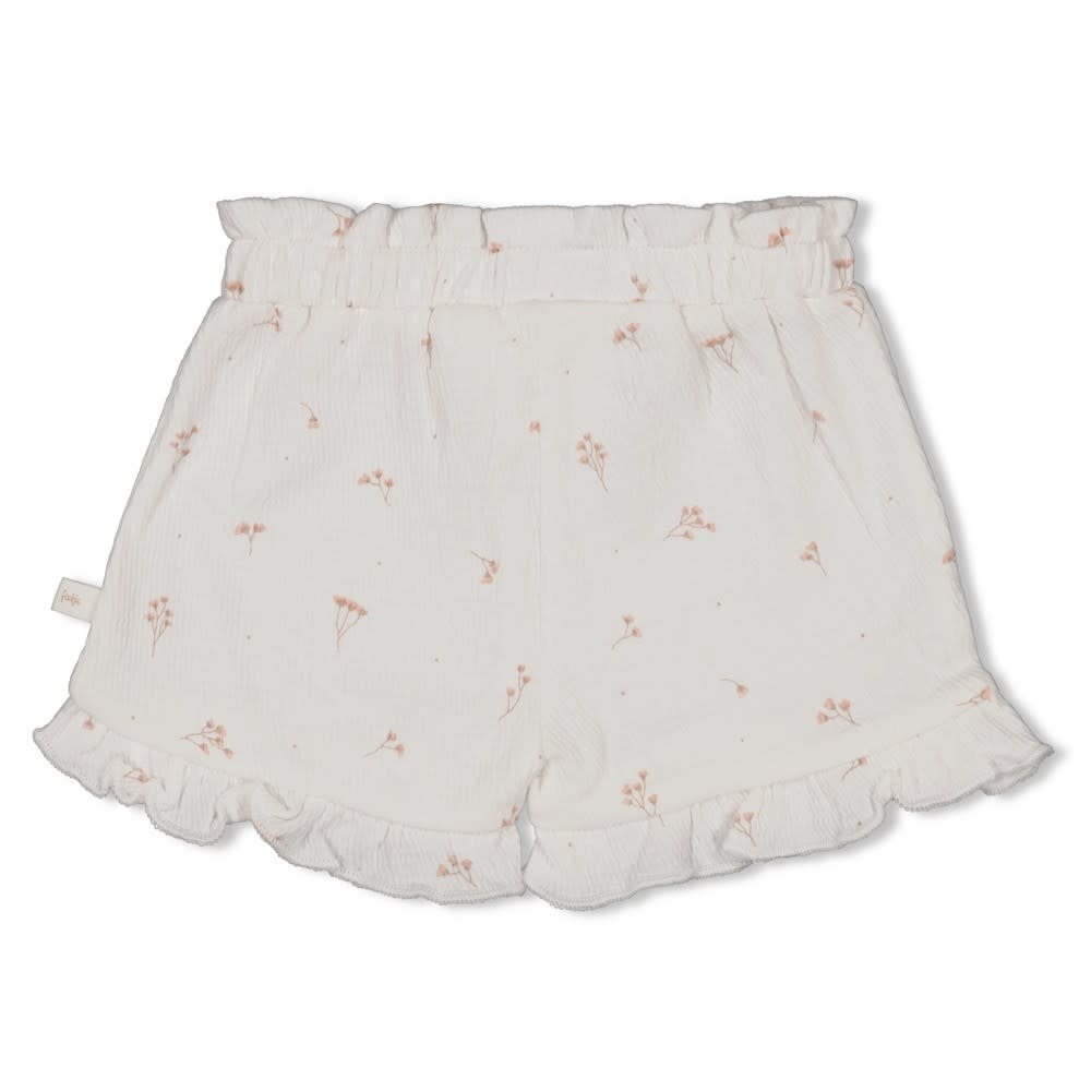 Feetje Feetje short crinkle ruches aop - Delicate Flower offwhite