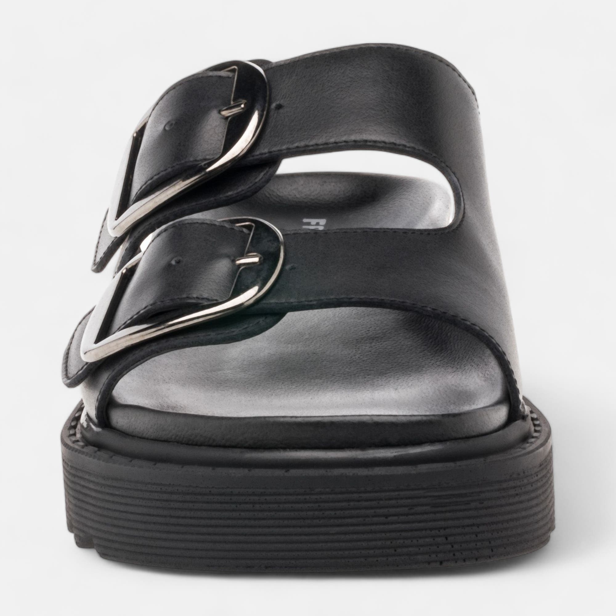 Mules Femme en cuir noir
