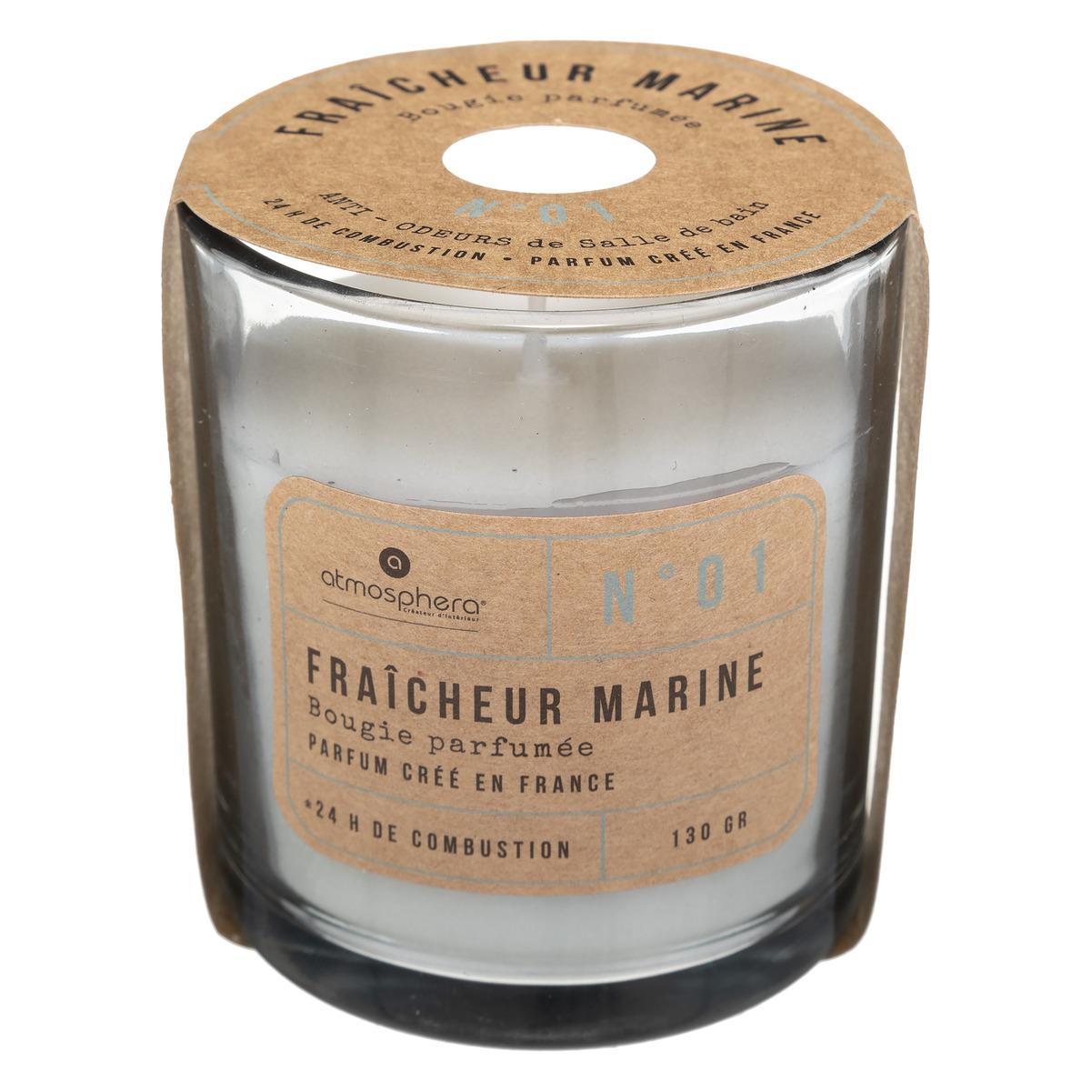 BOUGIE PARFUMEE VERRE ANTI ODEUR SALLE DE BAIN 130G