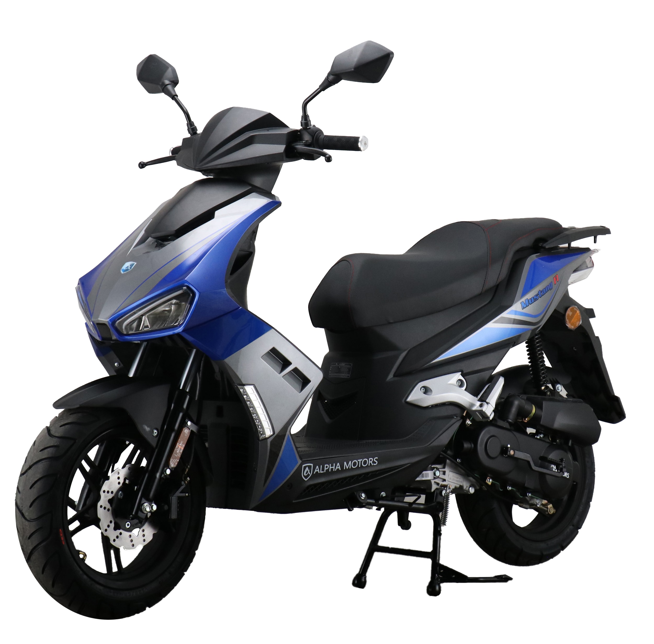 Alpha Motors Motorroller Mustang FI 50 ccm 45 kmh EURO 5 blau-grau