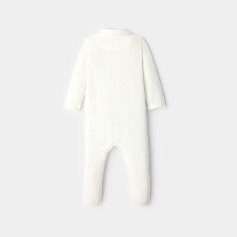 Dors-bien en velours blanc bébé mixte Blanc
