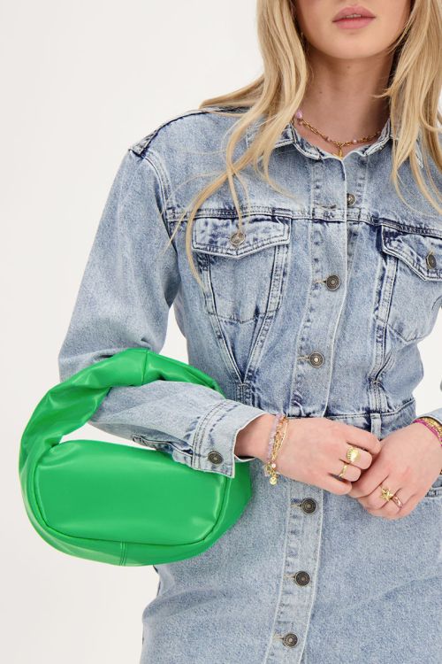 Groene leather look handtas