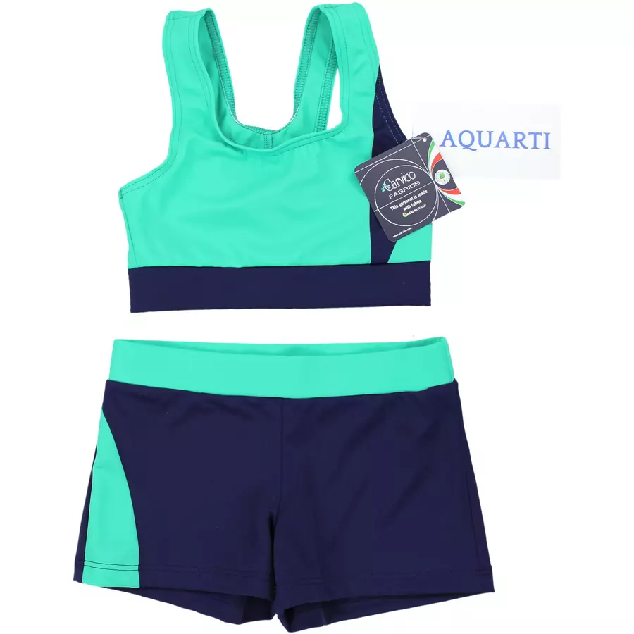 Aquarti Mädchen Sport Bikini - Racerback Bustier & Badehose grün