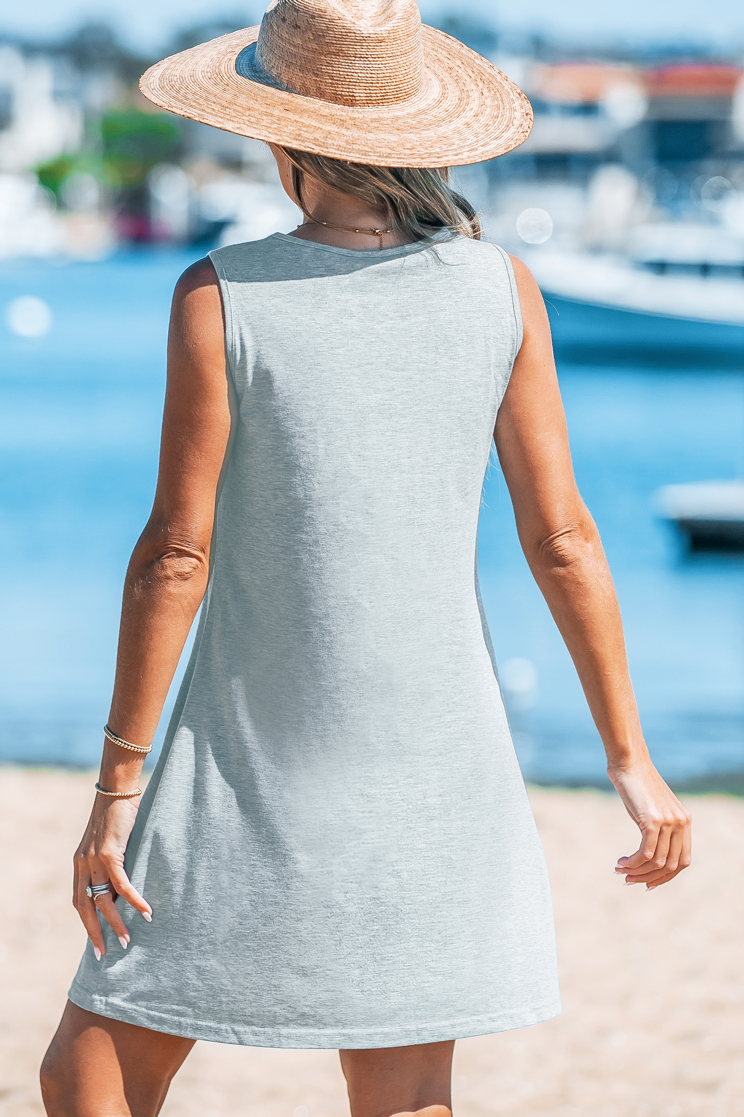 Robe mini à lacer en tricot chiné