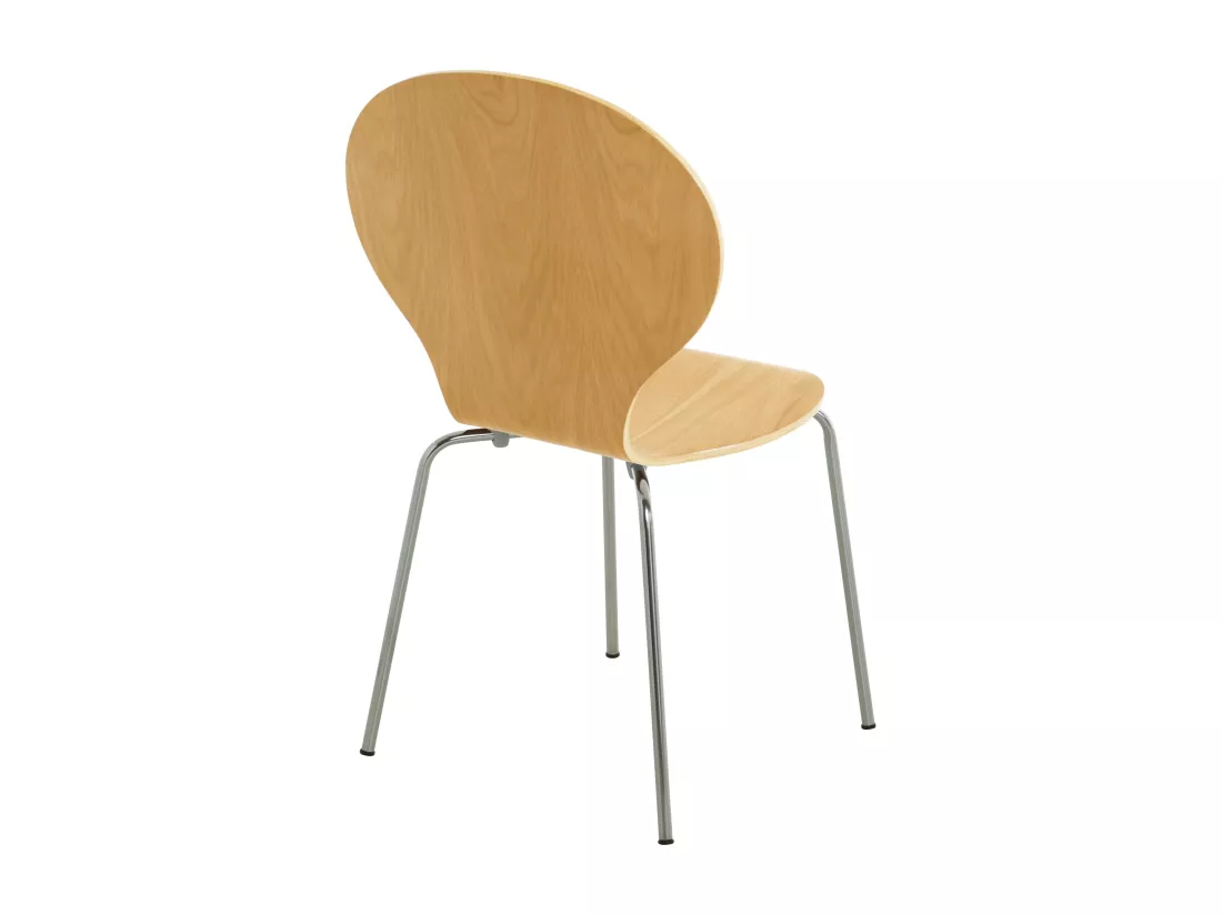 Lot de 2 Chaise de conférence - Bois - Nature - DIEGO