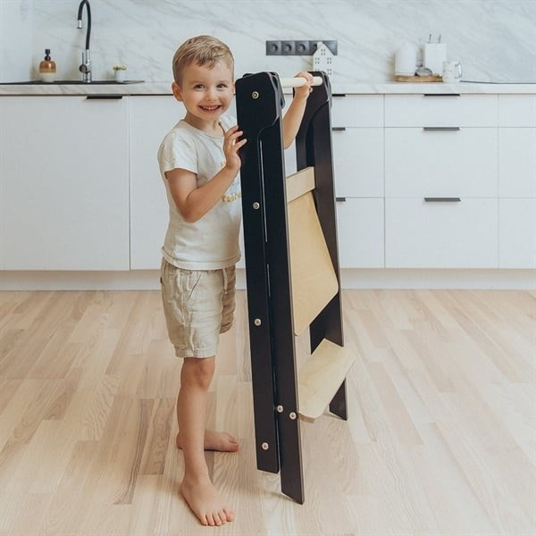 Køb Duck Woodworks Foldbart Læringstårn Black