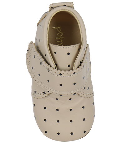 Pom Pom Leder-Krabbelschuhe - Anfänger Klettband Jakobsmuscheln