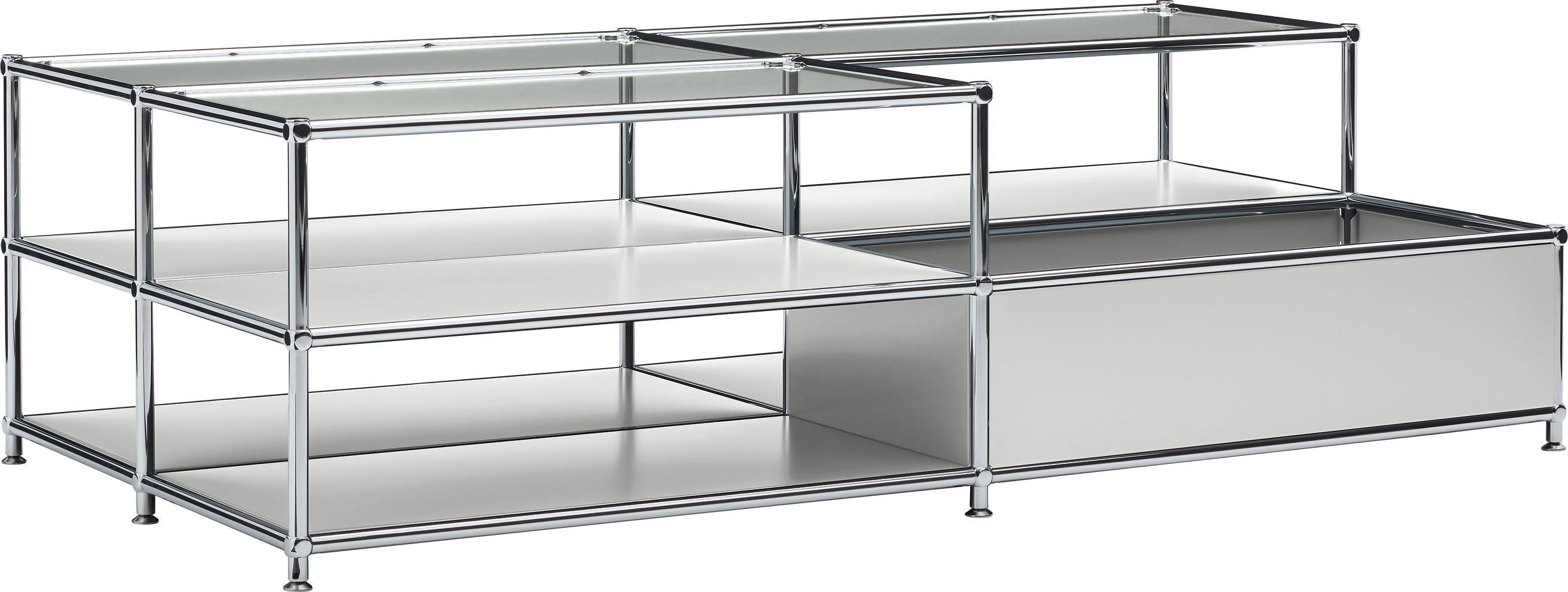 FLEXCUBE Salontisch - Hellgrau / B: 152.5 cm x T: 77.5 cm x H: 43.5 cm