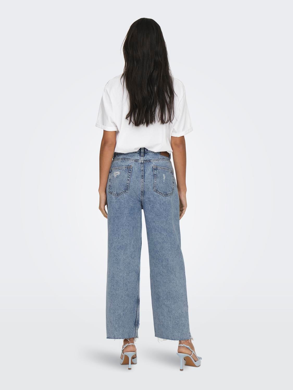 ONLDAD Hohe Taille Gerade geschnitten Jeans Medium Blue Denim