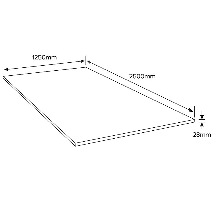 Panneau aggloméré hydro - 250 x 125 cm, ép.28 mm (vendu au panneau)