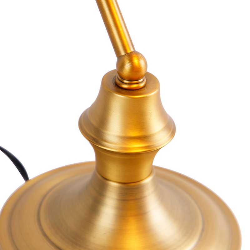 Smart notarislamp brons met amber glas incl. Wifi A60 - Banker