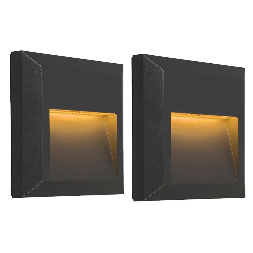 Set van 2 moderne wandlampen donkergrijs incl. LED - Gem 2