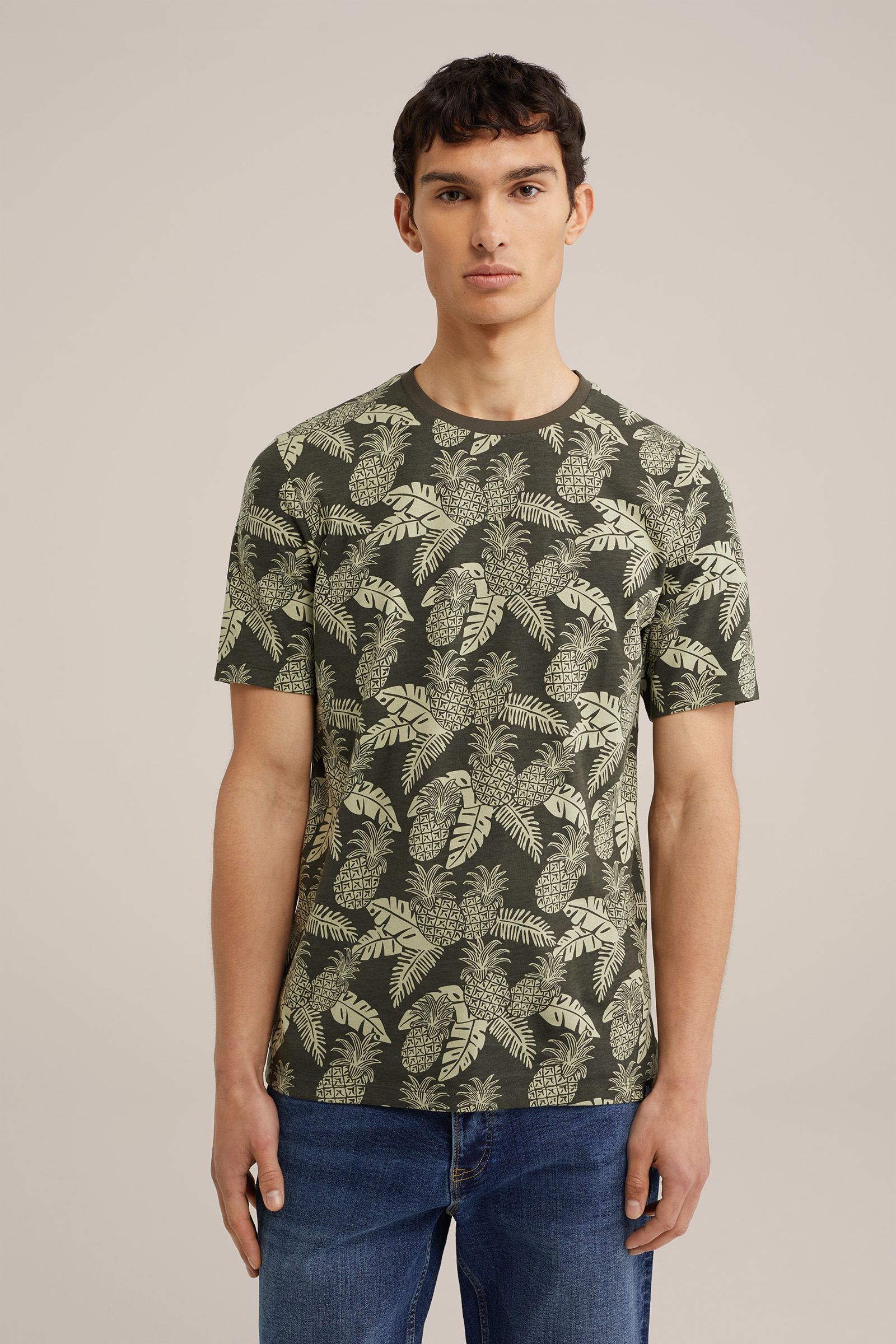 T-shirt met dessin WE Fashion Donkergroen