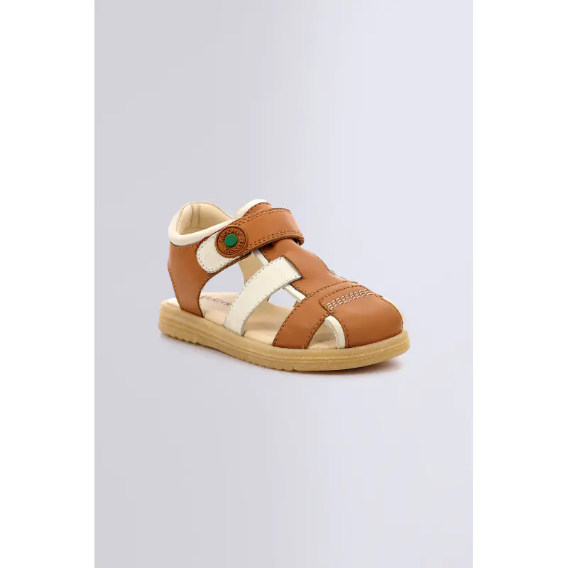 KICKGALACXU CAMEL BLANC SANDALES Cuir Garçon