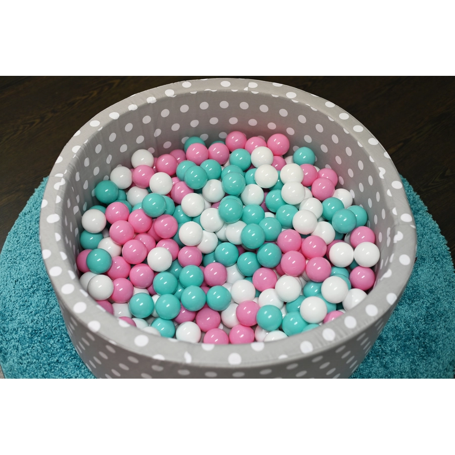 knorr toys® Bällebad soft - Grey white dots - 300 balls rosecremelightblue grau