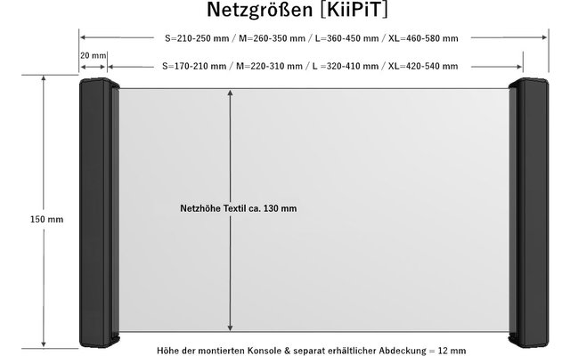 KiiPiT Stauraumnetz inkl. Montageset, Aufbewahrungsnetz
