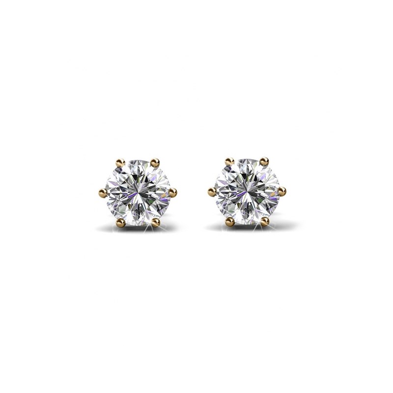 Boucles d'oreilles Trinity - Lot de 3 paires - Doré et Cristal