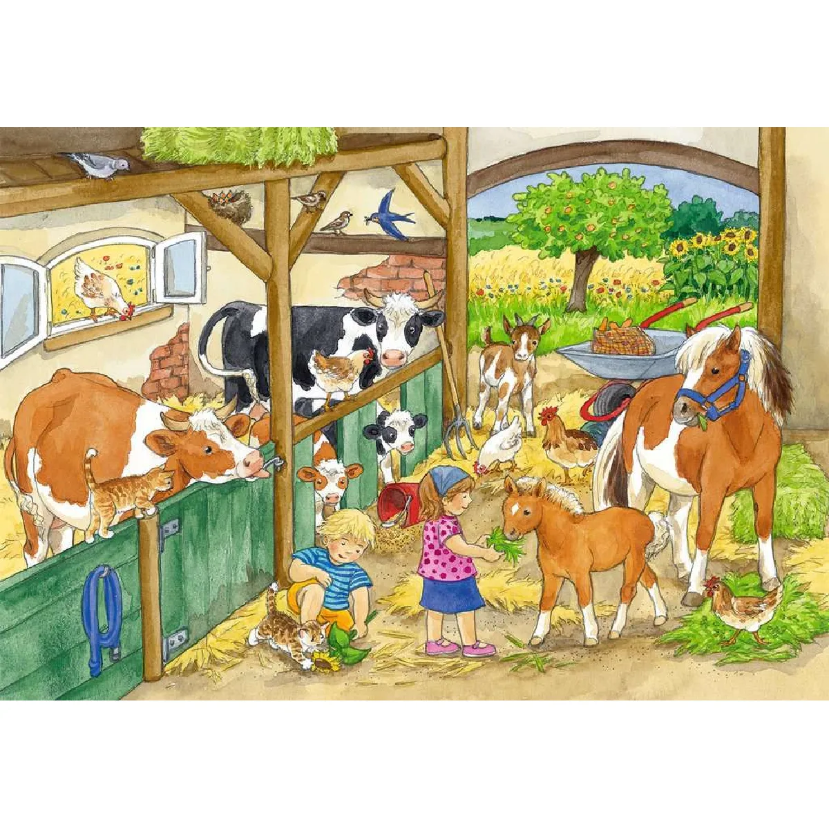 RAVENSBURGER Puzzle 2x24 Pièces - Bonheur à la Ferme