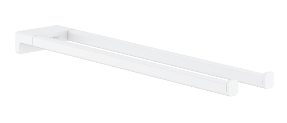 Hansgrohe AddStoris dubbele handdoekhouder wit mat