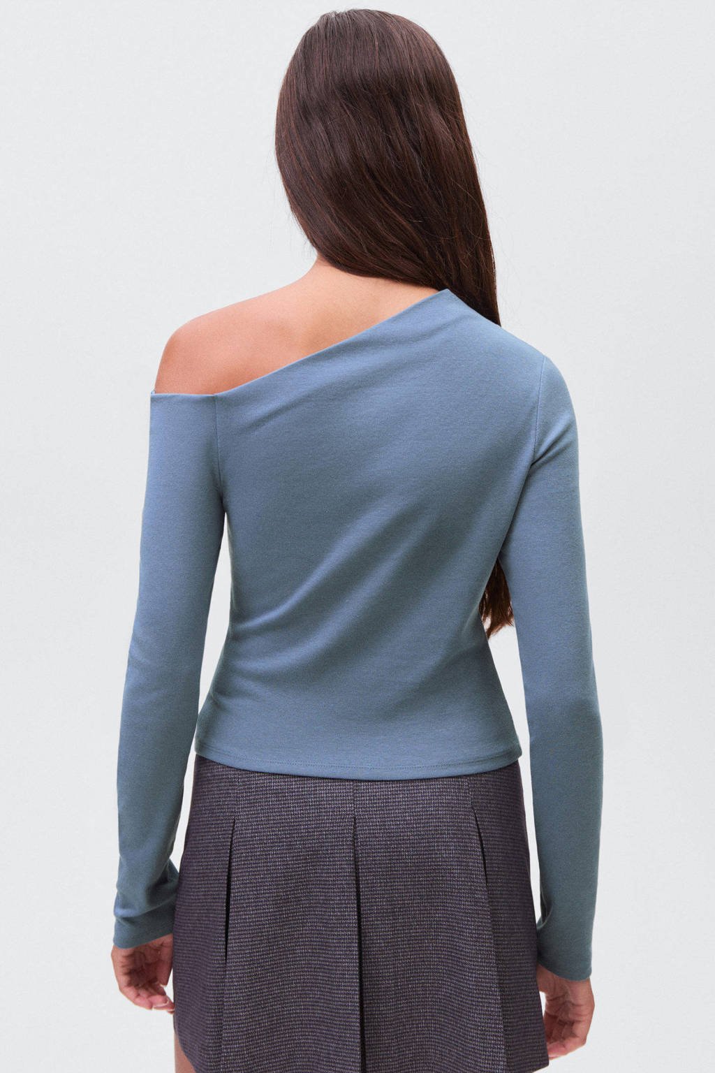 MANGO TEEN off shoulder top lichtblauw