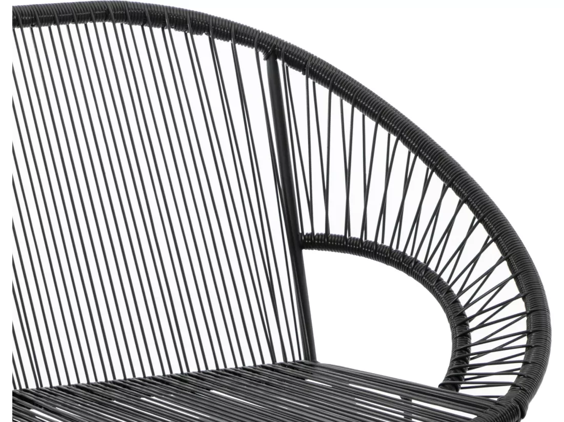 Banc de jardin en fils de résine tressés - Noir - ALIOS III de MYLIA