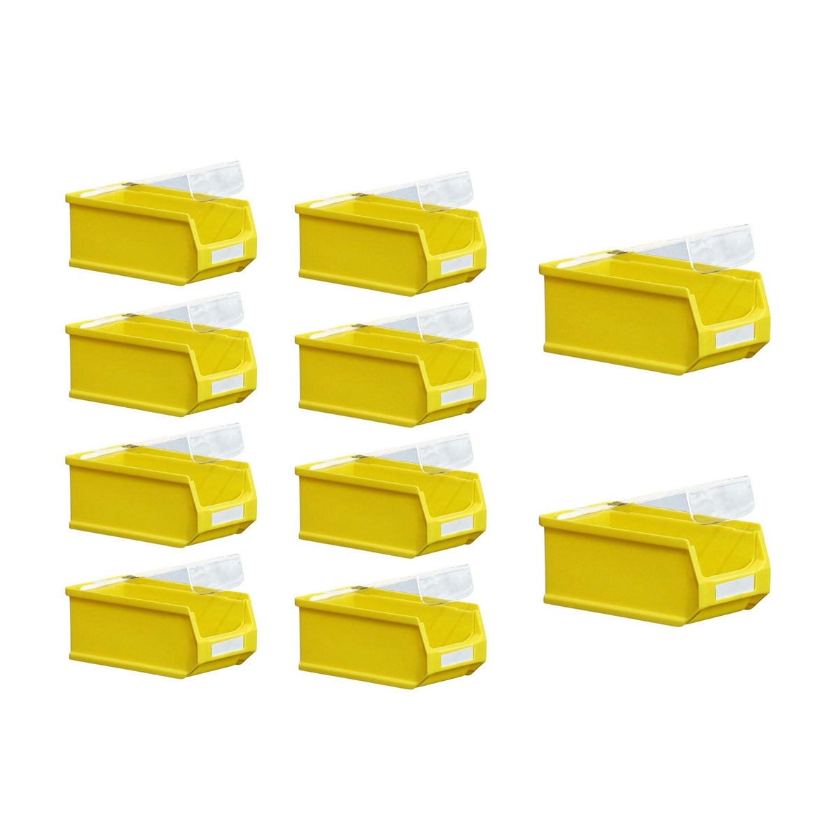 PROREGAL Value Pack 10 x Gele Opbergdoos 2.0 Met Deksel HxBxD 7,5 x 10 x 17,5 cm 0,8 Liter Opbergdoos