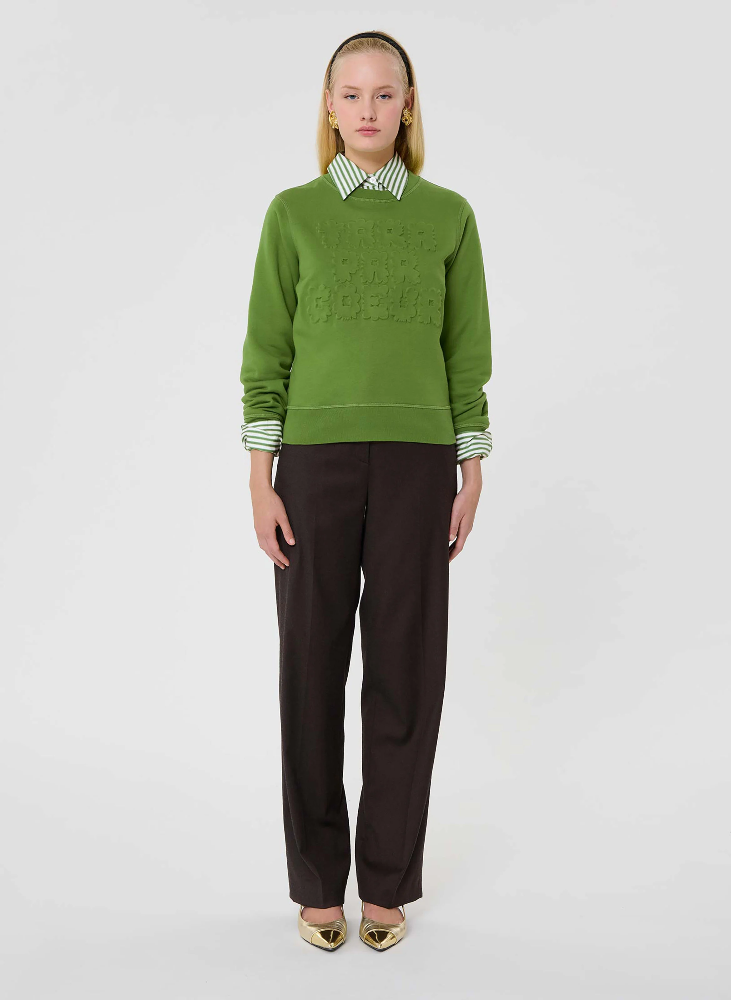 PRESTO - Pull droit en coton bio| Vert