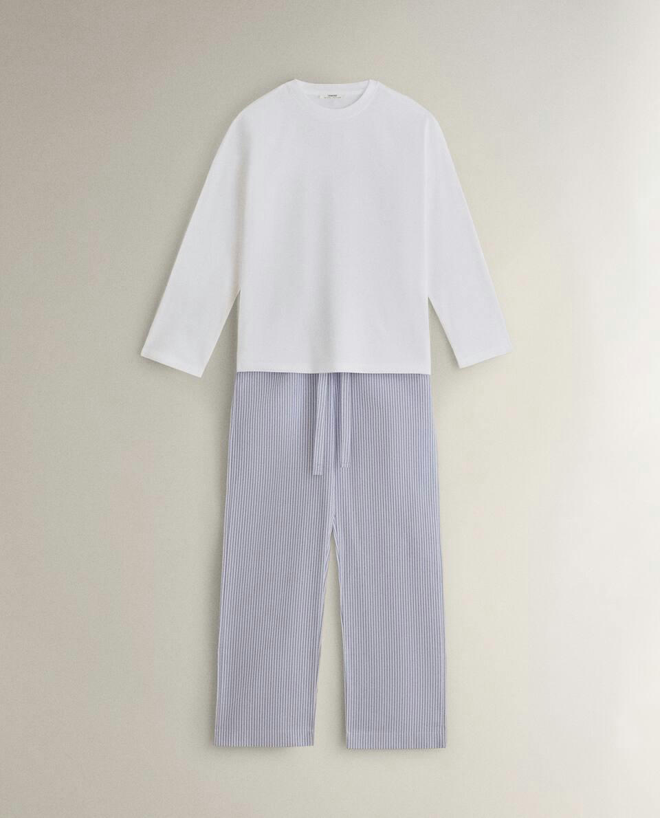 Conjunto de pijama em malha de algodão