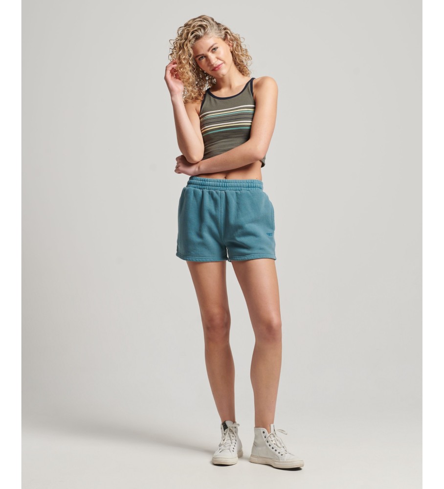 Shorts de treino turquesa com lavagem vintage da Superdry