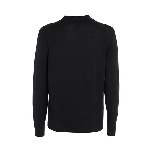 Calvin Klein Merino Polo Pullover, Sort, M