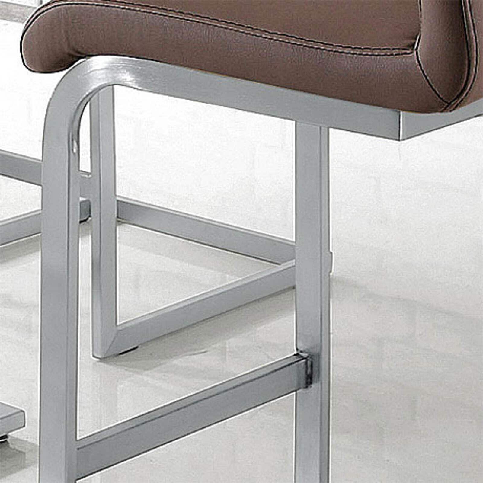 MONDO Barstuhl AMATI 2er Set Edelstahl /Lederlook Taupe