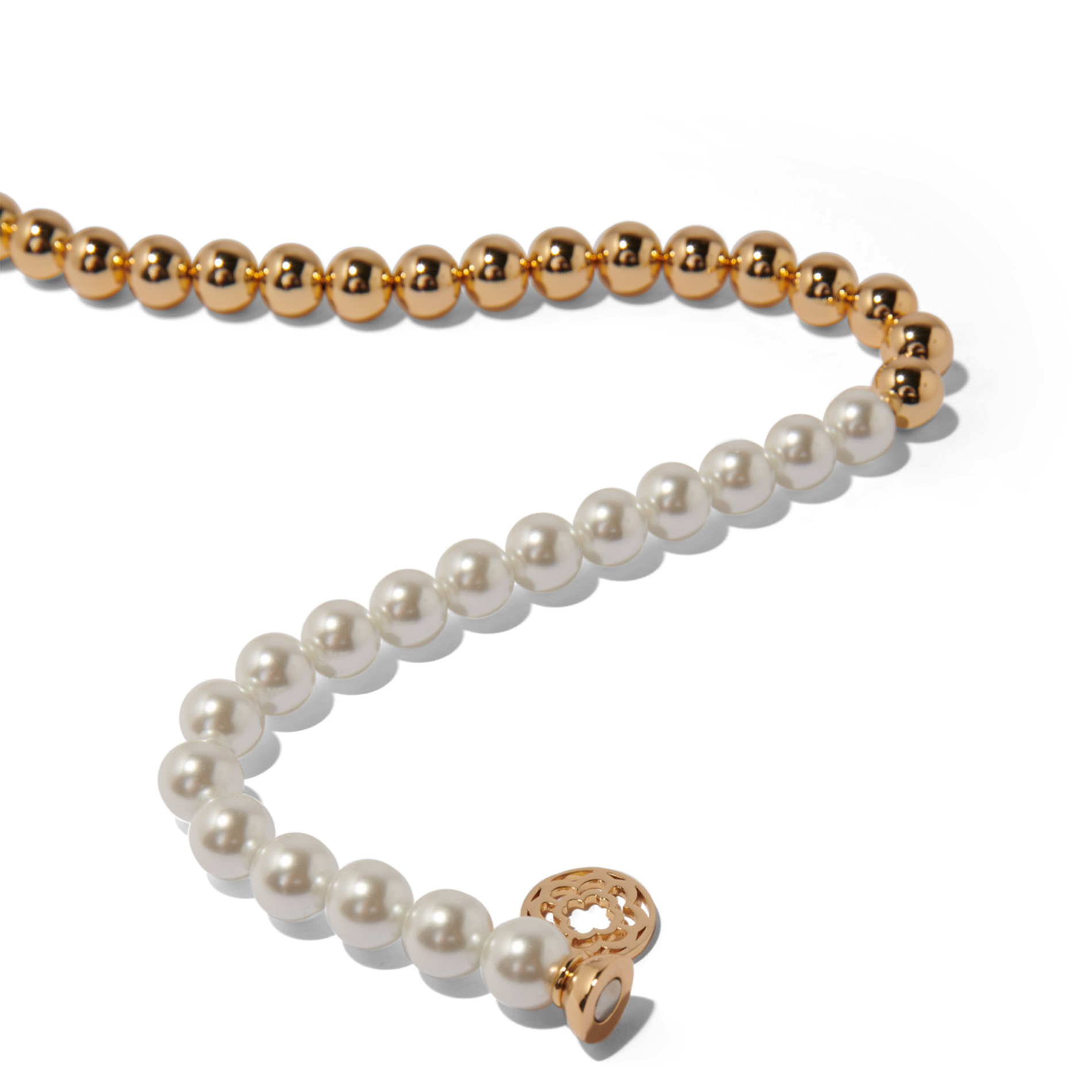 Collier ras de cou à perles | Doré