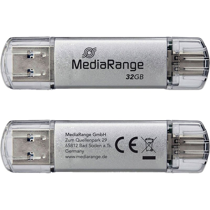 Media Range clé USB Combo 32 Go Usb 3.2 (USB-A), Usb 3.2 (USB-C) Argent