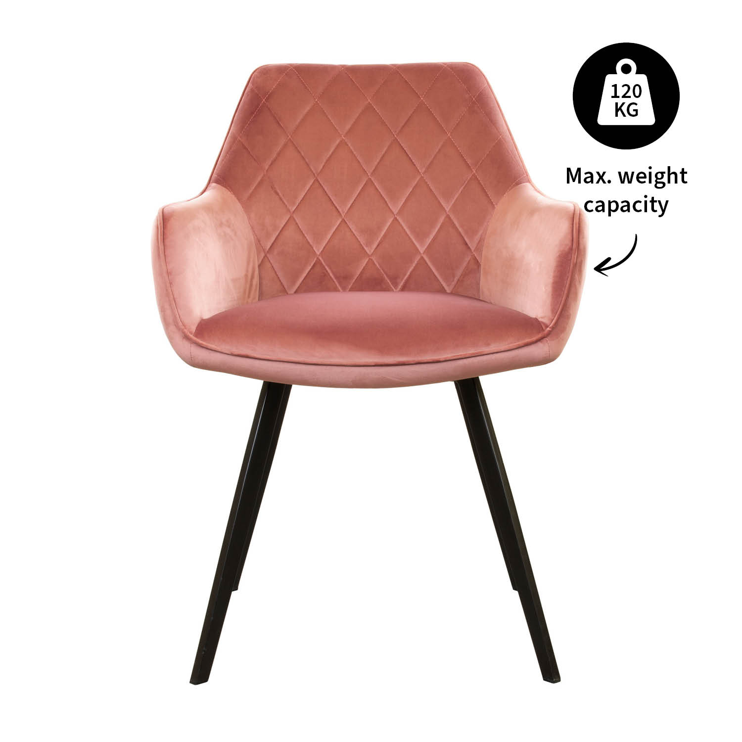 Kick eetkamerstoel  Karl Velvet - roze