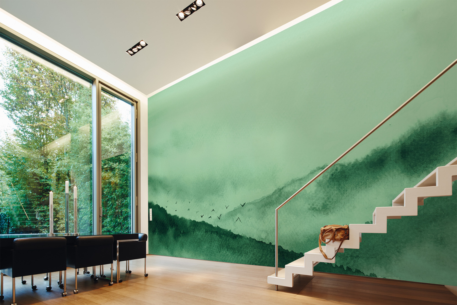 Fototapete DESIGNWALLS - grün-schwarz - Berge - 2,55 Meter