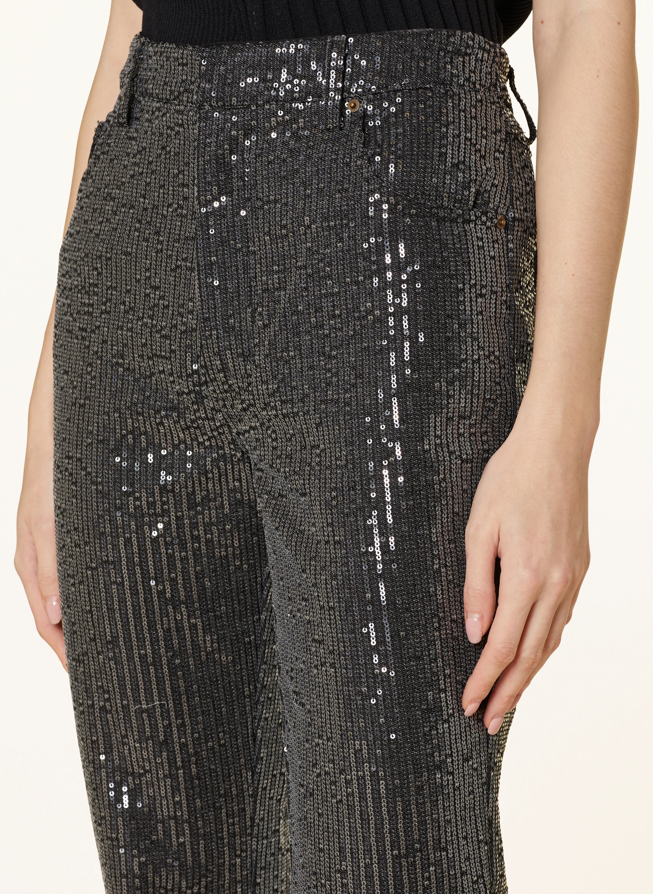 ROTATE Straight Jeans mit Pailletten